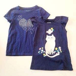 Jumping Beans Cat & Jack Navy Blue Tees GUC